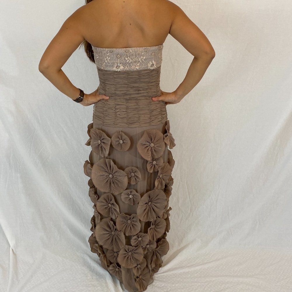 Sue Wong Tan Strapless Elegant Gown - Picture 5 of 8